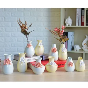 Modern Simple European Hand Made Small White Ceramic Flower Vase For Showroom Decor thumbnail-5