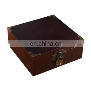 Luxury Simple Design Custom Printing Wooden Jewelry Boxes With Padlocks thumbnail-2
