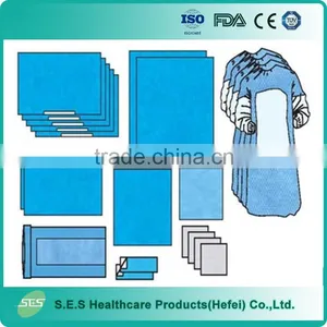 Single Use Nonwoven Surgical Universal Drape Pack With Reinforced Surgical Gown thumbnail-1