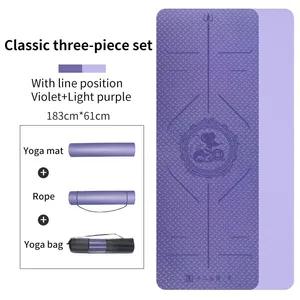 YiShengNuo Classic Three-piece Set Double Layer TPE Yoga Mat Set thumbnail-1