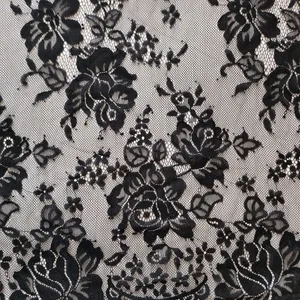 XL698 Bridal French Chantilly Lace Trim Swiss Veil Mesh Fabric For Women thumbnail-3