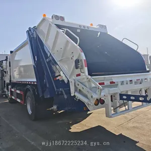 Isuzu 10-cubic-meter, 12-cubic-meter, 14-cubic-meter Export-type Compressed Garbage Trucks Capable of Tipping 700l Trash Cans thumbnail-5