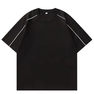 Striped Patchwork Loose Raglan Sleeve Men's T-shirt thumbnail-1