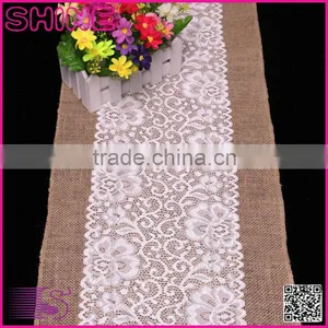 30*180cm 221g Burlap Lace Home Decoration Rectangle Elegant Table Runners thumbnail-1