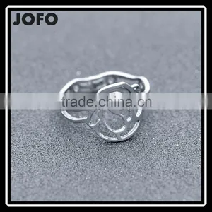 2016 New Design Stainless Steel Ring for Women Hollow Rose Flower Rings thumbnail-1