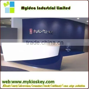 White Glass Modern Reception Counter Led Light Bar Counter thumbnail-1