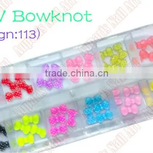 SCR075-85 ! Flatback Resin 3D Lovely Rhinestone Bow Nail Tie Butterfly- Nail Art Mixed 3d Nail Art Bows Tie! DIY Hot thumbnail-1