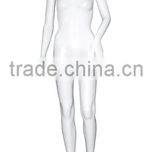 Wholesale White Cosmetic Standing Flexible Plastic Female Mannequins for Apparel thumbnail-1