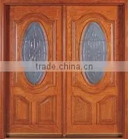 Sunproof Solid Wood Entrance Door With Glass thumbnail-1
