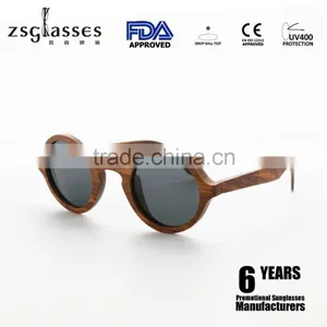 Custom Logo Sunglasses Wood Mirro Sunglasses Round Sunglasses Supplier's Choice thumbnail-1