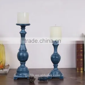 2015 Latest Wholesale A Pair of Traditional Columnar Type ,European and American Retroresin Antique Candle Holders thumbnail-5