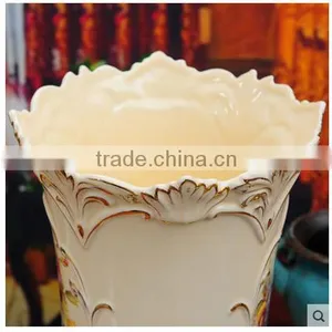 Modern Luxury Gold Chinese Ceramic Vase for European Style Home Decor thumbnail-5