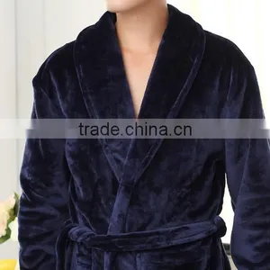 Bath Robe Female Night Gown Men Spa Flannel Bathrobe Unisex Pajamas Thick Long Sleeve Nightgown Sleepwear Kimono Womens Gowns thumbnail-3