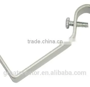 Silver Fixed Metal Curtain Bracket Wall Mounting Bracket for 1/2" (13mm) Cafe Rod thumbnail-1