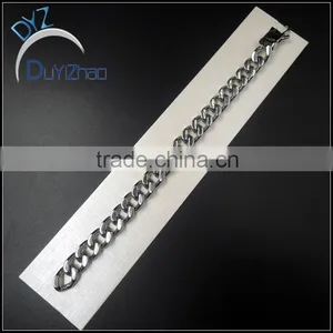 Stainless Steel Men's Hip Hop Gold Plated Cuban Chain Bracelets thumbnail-2