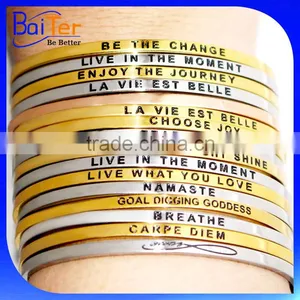 Personalized Custom Gold Bar Hand Stamped Necklace Jewelry/Inspire Quote Message Phrase Tag Disc Pendant Charm Engraved Necklace Quality Choice thumbnail-4