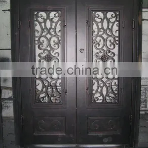 Square Top Decorative Wrought Iron Door thumbnail-1