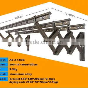 Aluminium Alloy Material Push-pull Wall Mounted Clothes Drying Rack thumbnail-4