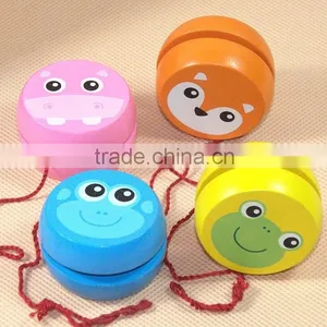 Fashion High Quality Wooden Yoyos With Printed Frog, Children Wooden Toys thumbnail-1