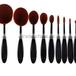 10 PCS Oval Makeup Brushes Set Synthetic Hair Professional / Full Coverage Plastic Face / Eye / Lip MAKE-UP FOR YOU 10 PCS O thumbnail-5