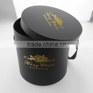 Custom Cylinder Gold Stamping Logo Round Flower Box (ZJ-60056-6) Quality Choice thumbnail-5