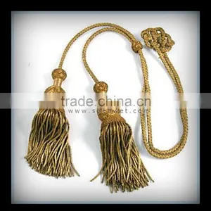Bullion Wire Tassel With Gold Twisted Cord Decorative Tassels Metallic Gold Fringe thumbnail-1