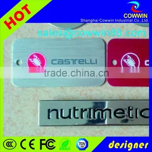 Hot Oval Shape Custom Etched Steel Name Plate With Stitch Holes thumbnail-2