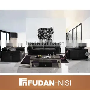 Modern Living Room 100% Top Grain Leather Sofa Set 3 2 1 Seat thumbnail-1