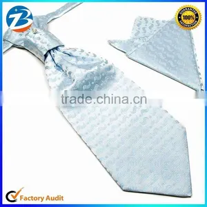 HOT SALE Classical Light Color Designs Mens Ascot Ties and Hanky Set thumbnail-3