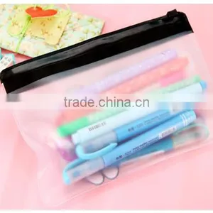 Wholesale Zipper Pencil Pouch With Pulls Logo,Custom Clear Plastic Zipper Pouch thumbnail-1