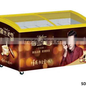 Best Seller Curved Double Door Ice Cream Chest Freezer thumbnail-6