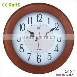 12inch Cheap Clock Round Wooden Wall Clock Promotional Items 12W28LR thumbnail-1