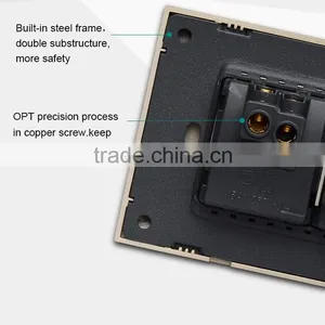 American Standard Fashion 1 Gang Noble Gold Switch 3 Pin Wall Power Electrical Switch Socket thumbnail-3