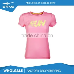 ERKE Wholesale Polyester Lightweight Cool Running Short Sleeve Top Womens Tee Shirt thumbnail-5