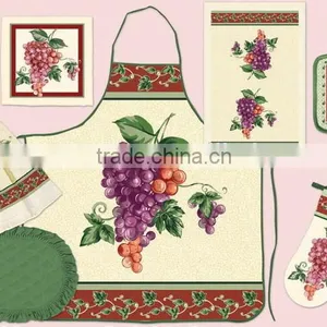 Silk Screen Pigment Printing Vintage Style Apron Set With Chinese Hot Pot Set thumbnail-3