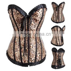 Vintage Type Factory Price Leopard Patten New Fashion Sexy Mature Women Corset thumbnail-1