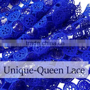 2016 High Quality African Guipure Lace Fabric With Stones /african Cord Laces With Sequins/sequins Guipure Lace thumbnail-5