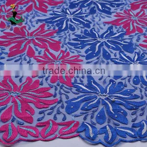 2016 Haniye African Latest Embroidery Tulle Lace Fabric Nigeria French Net Lace Fabric for Dresses/NYN69 thumbnail-5