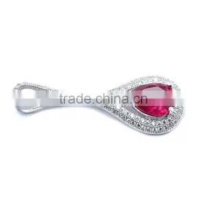 925 Silver Ruby Jewelry With Micro Pave Setting Zircon Rhodium Plated thumbnail-2