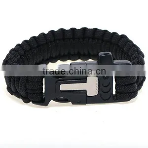 2016 New Design Handwoven Survival Paracute Bracelet With Flint and Whistle thumbnail-2