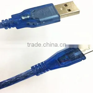 1.5M USB2.0 Cable Male to Micro 5PIN Transparent Blue Model thumbnail-2