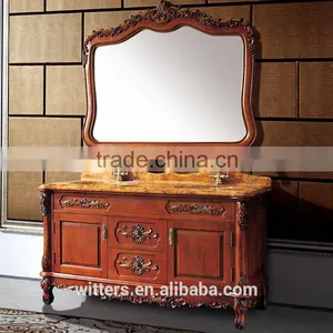 WTS-1011 Traditional Style Antique Mirrored Cabinets Type Classic Bathroom Vanity thumbnail-4