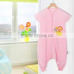100% Cotton Anti Kicking Infant Baby Short Sleeve Child Foot Sleeping Ba0g for Summer Cute Lion Cartton Pink Style thumbnail-1
