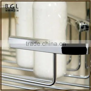 Classic-Style Simple Brass Chrome Finishing Wall Mounted Brassbathroom Accessories Double Corner Basket thumbnail-5