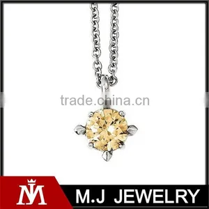 Stainless Steel CZ Stone Flake Pendant thumbnail-1