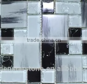 Roman Mosaic Tile and Ice Crackle Glass Mosaic Tile thumbnail-3