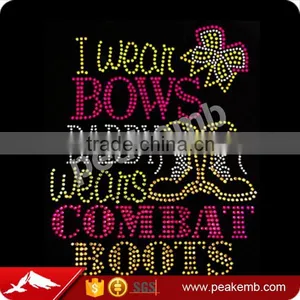 Rhinestone Transfers I Wear Bows Heat Transfers Custom Designs thumbnail-1