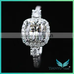 Custom Moissanite Jewelry Cheap Best Forever Brilliant Moissanite Youtube Moissanite 4 Carat Moissanite Ring thumbnail-1