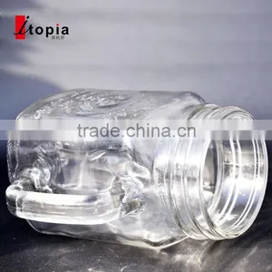 480ml Engraving Clear Glass Mason Jar With Handle thumbnail-5