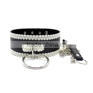 SEX TOYS BONDAGE NECK COLLAR WITH LACE SEX NECK COLLAR FOR SM SEX GAME FEMALE SEX TOYS NECK COLLAR BONDAGE SEX NECK COLLARS thumbnail-2